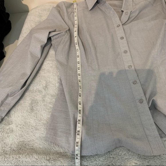 Grey Cotton Blend Blouse - Picture 6 of 7